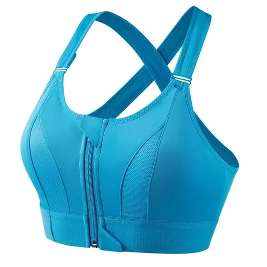 Stylish frontzip sport bra  | Support  & Comfort – SweatEase