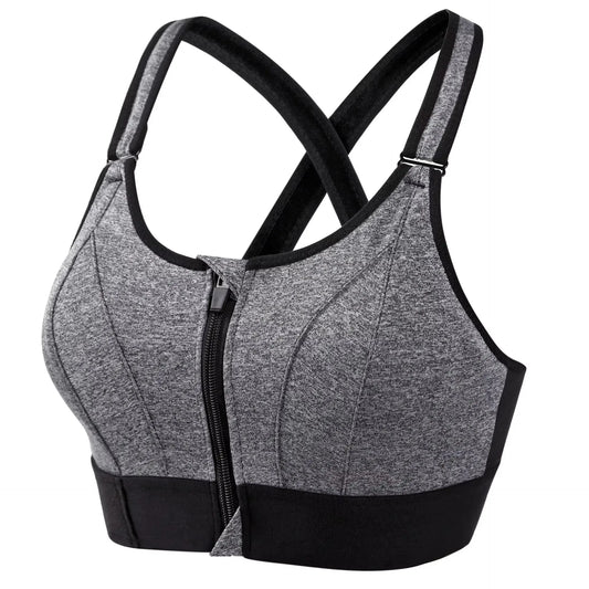 Stylish frontzip sport bra  | Support  & Comfort – SweatEase